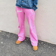 Fashionable personality contrast color fake two-piece trousers