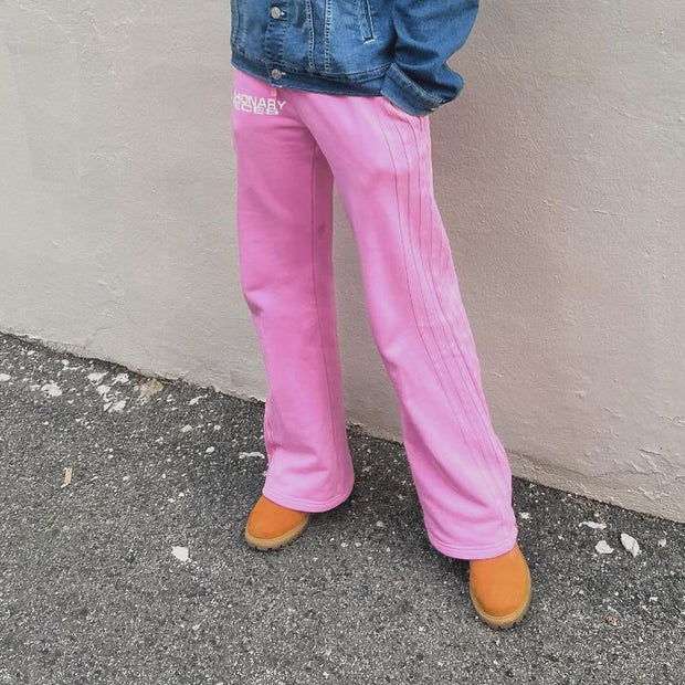 Fashionable personality contrast color fake two-piece trousers
