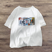 Fashion trend print short-sleeved T-shirt