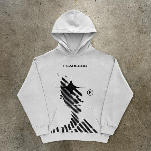 Fearless Print Long Sleeve Hoodies