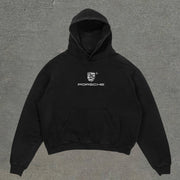 Street Style Racing Graphic Letter Print Hoodie