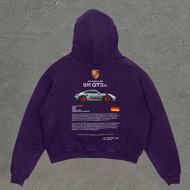 Street Style Racing Graphic Letter Print Hoodie