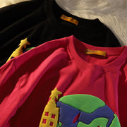 Graffiti three-dimensional foam printing short-sleeved T-shirt