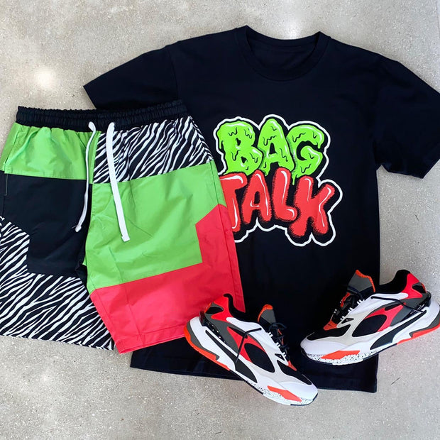 Fashionable sports print short sleeve suit
