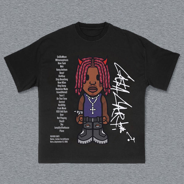 Fashion Cartoon Image Print T-Shirt