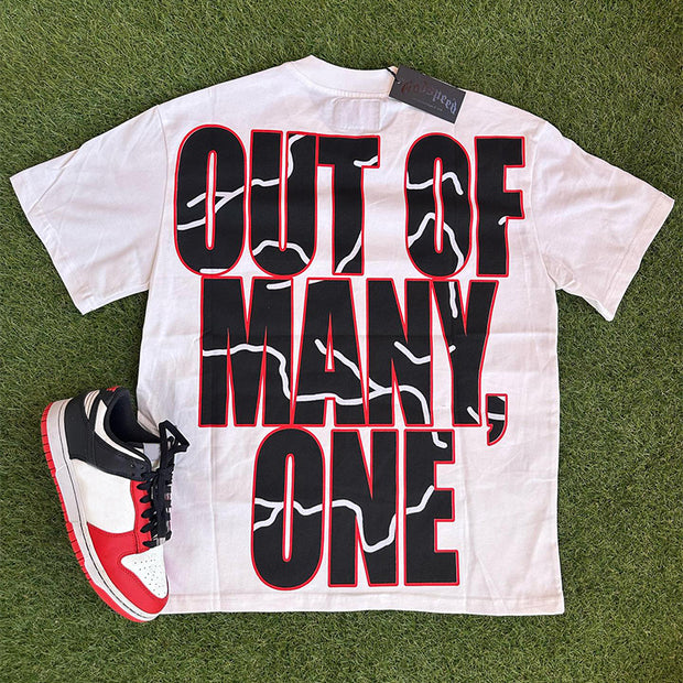 Racing skull print crew neck T-shirt