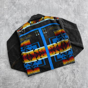 Vintage tribal print lapel tie lined jacket