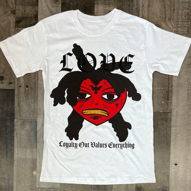 Personalized heart-shaped print T-shirt men