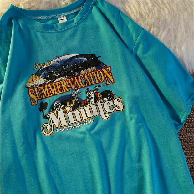 American retro Ami khaki loose short-sleeved T-shirt