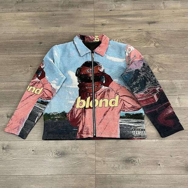Character Blond Print Long Sleeve Zipped Jacket
