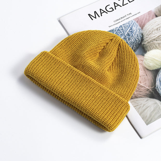 Melon leather hat men's warm short cold hat woolen hat