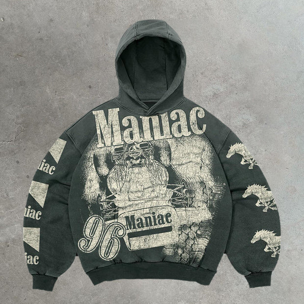 Racing casual street retro heavyweight hoodie
