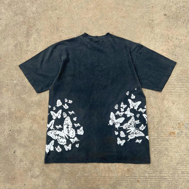 Personalized fashionable butterfly print T-shirt
