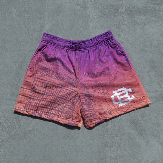 Fashion Gradient Mesh Sports Shorts