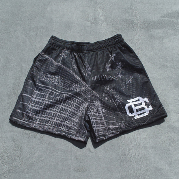 Fashion Gradient Mesh Sports Shorts