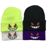 Embroidered knitted hat autumn and winter warm pullover hat woolen hat cold hat