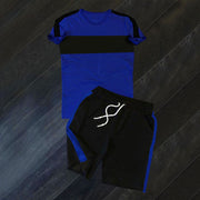 Casual Colorblock Sports Short Sleeve Suit