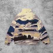Casual outdoor scenery lamb velvet long-sleeved jacket