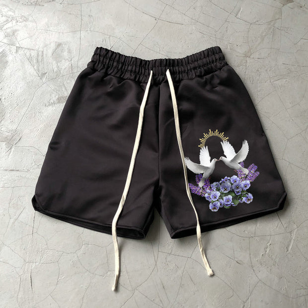 Art Print Dove Vintage Street Shorts