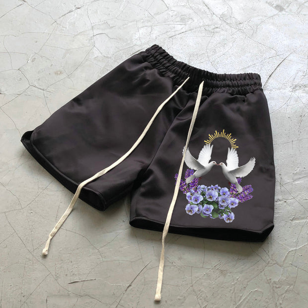 Art Print Dove Vintage Street Shorts