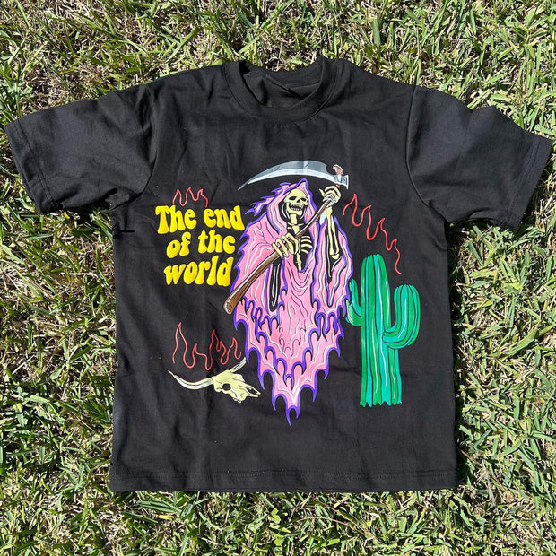 Letter Skull Print Short Sleeve T-Shirt