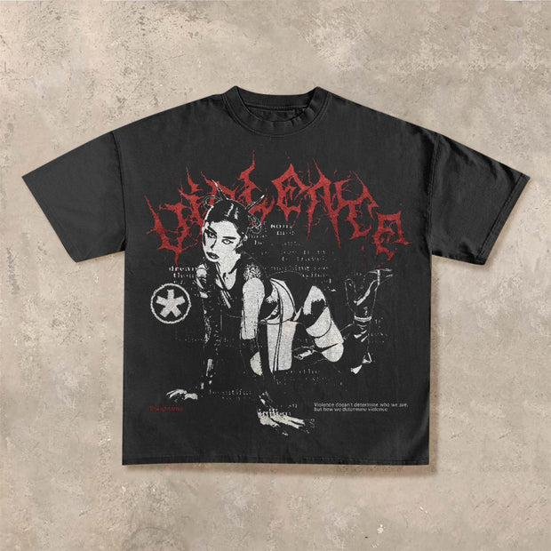 Fashionable personalized round neck printed T-shirt