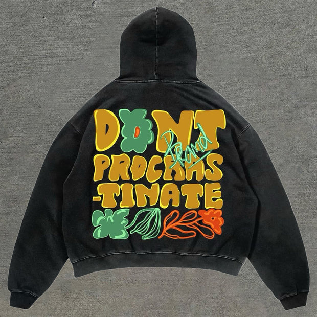 Casual statement letter print hoodie