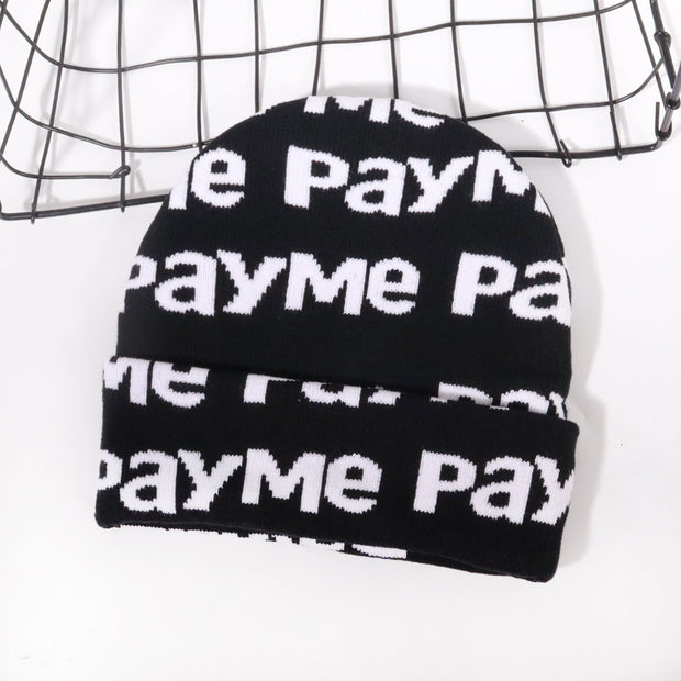 Double-sided lettering knitted hat