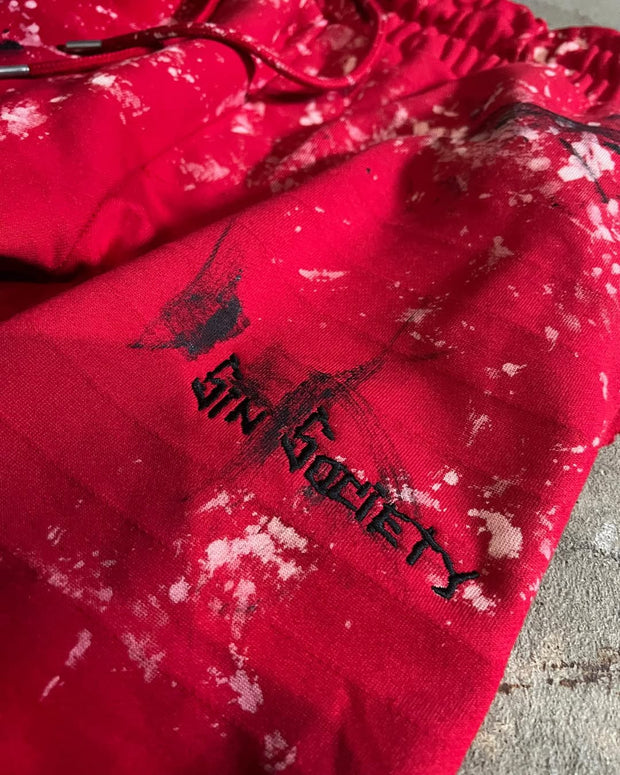Personalized street ink-splashed print flared pants