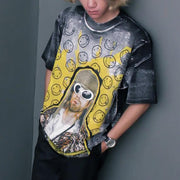Hip-hop rock Kurt Cobain printed T-shirt