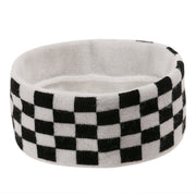 Striped knitted hat pullover hat black and white elements cow wool hat