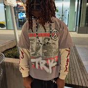 Stop the War Casual Street Retro Stitching Long Sleeve T-Shirt