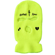 Cross broken heart knitted three hole hat