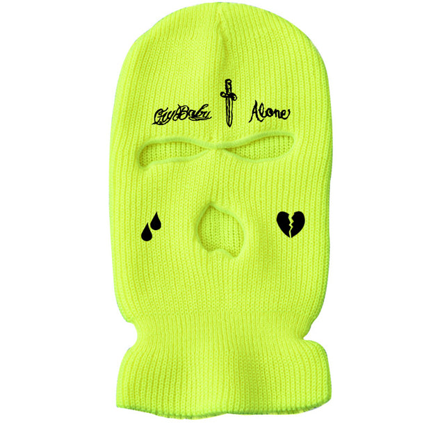Cross broken heart knitted three hole hat