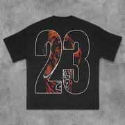 Personalized No. 23 Basketball Player Print Short Sleeve T-Shirt