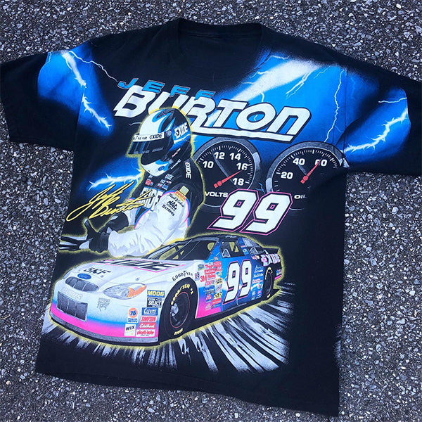 Racing Lightning Graphic Print Short Sleeve T-Shirt