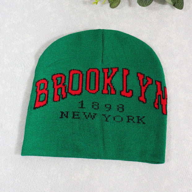 Woolen hat English letter knitted hat men and women warm hat