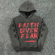 Faith Over Fear Casual Street Vintage Hoodie