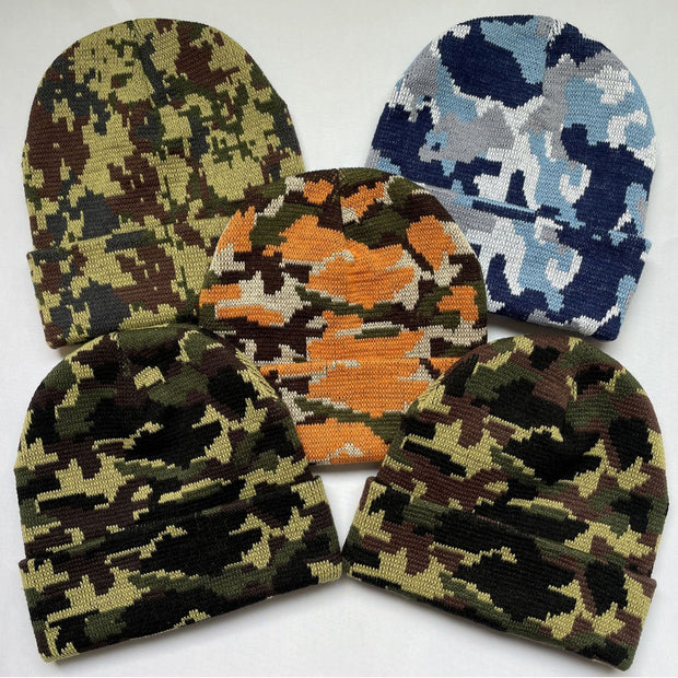 Camouflage knitted hat