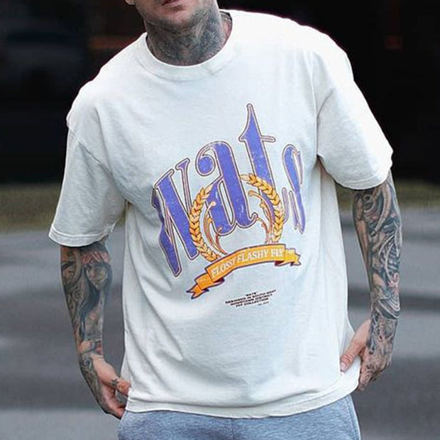 Vintage Graphic Print Short Sleeve T-Shirt