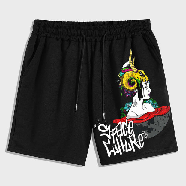 Street Fashion Letter Print Shorts