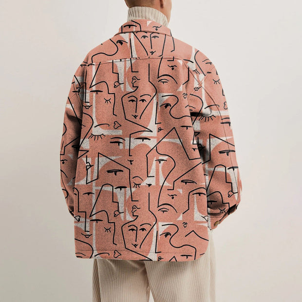 Street style fashion print retro flannel jacket
