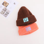 Black retro smiling men and women warm knitted hats