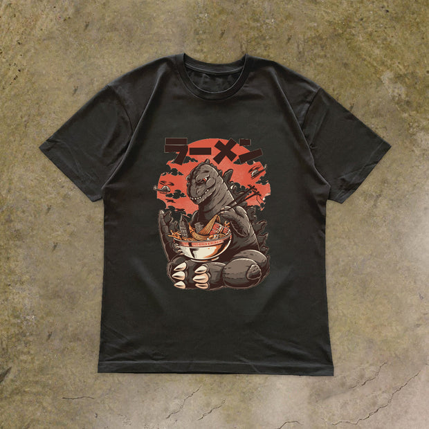 Retro Casual Cartoon Pattern Short Sleeve T-Shirt