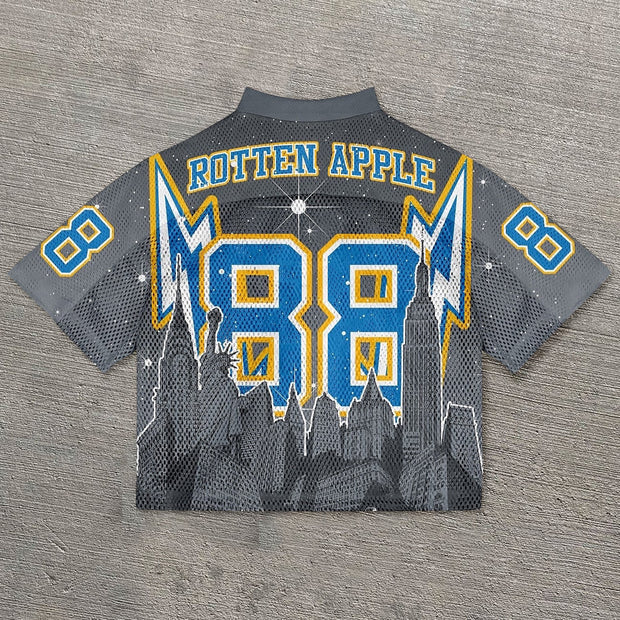 Urban casual street retro mesh jersey