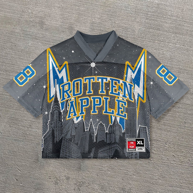 Urban casual street retro mesh jersey