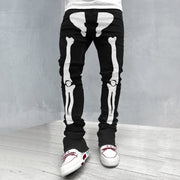 Vintage Skull Print Trendy Denim Jeans
