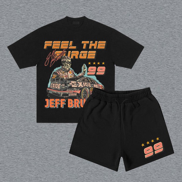 Racer No. 99 Print Short Sleeve Two Piece Set