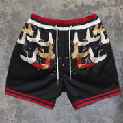 Art Retro Flying Crane Fashion Pattern Shorts