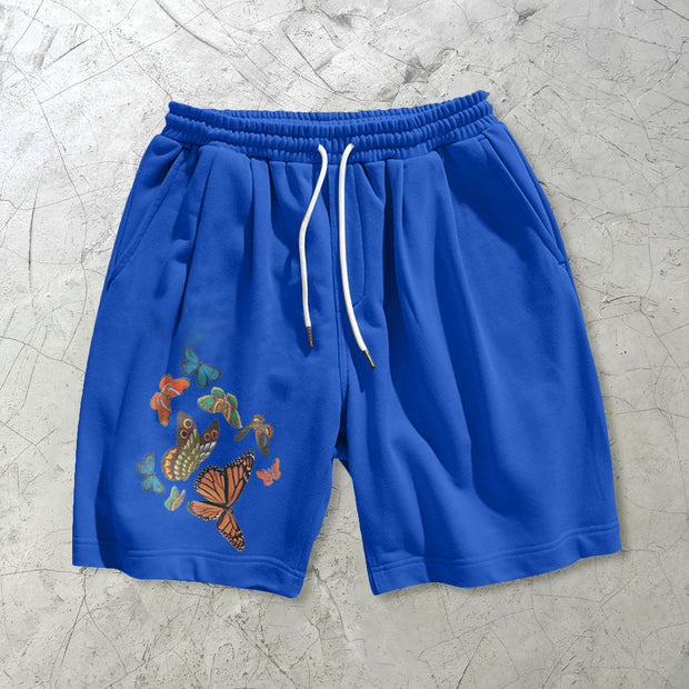 Outdoor sports leisure butterfly retro print shorts